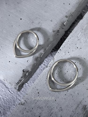 16G Titanium Septum Rings Double Septum Jewelry Daith Piercing Jewelry Silver Gold Hinged Segment Helix Clicker Piercing Jewelry 8 mm 10 mm Seamless Ring Hypoallergenic Jewellery for Her3