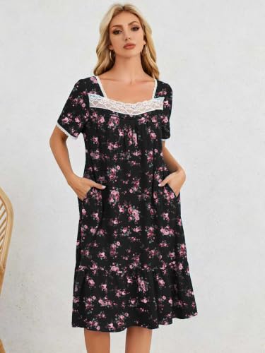 Image of CRIPOM House Dress for Women with Pockets Lace Collar Mumus S-3XL