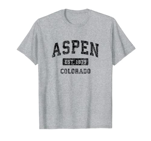 Aspen Colorado CO Vintage Sports Design Black Design T-Shirt