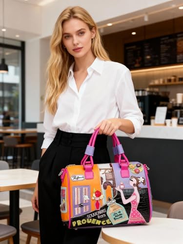 Bolso bandolera con bordado para mujer en cuero miniatura 2