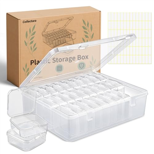 Image of Bead Organizer Box, 30 Pcs Small Beads Storage with 84 Label Stickers, Clear Plastic Small Containers for Jewelry Making, Diamond Painting, DIY Art Crafts, Bracelet Making, Nail Rhinestones, Seeds