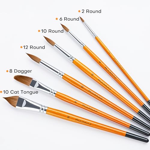 Fuumuui 0527 Sable Watercolor Brushes Kolinsky Watercolor Paint Brushes thumb #4