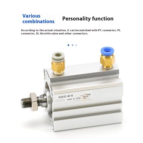 Vérin pneumatique SDA40-10-B cylindre compact avec trou taraudé de type B - 4
