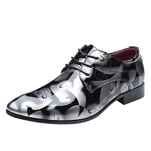 Mocasines de negocios para hombre en cuero brillante, zapatos retro para bodas y oficina
