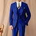Suits Men 3 Piece Classic Fit Tuxedo Dress Suit Jacket Blazer Vest Pants Royal Blue for Wedding Business Formal Fashion Grooms L