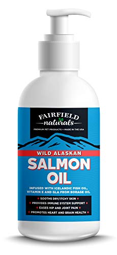 Fairfield Naturals Omega 3 Pet Fish Oil for Dogs & Cats (16 oz) - Organic Wild Alaskan Salmon Fish Oil