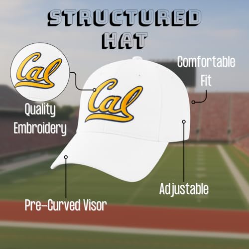 Gorra clásica ajustable blanca Cal Berkeley con logo bordado miniatura 4