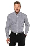 Ab 4XL größere Knöpfe JP 1880 Herren große Größen Übergrößen Menswear L-8XL Hemd, Vichy-Karo, bis 8XL, Comfort Fit schwarz 5XL 722859 10-5XL