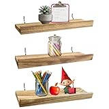 Wood Pegboard Shelves with Lip, 14' x 4' Peg Board Racks 3Pack Wall Organizer Shelf, 1/4 inch Heavy Duty Metal...