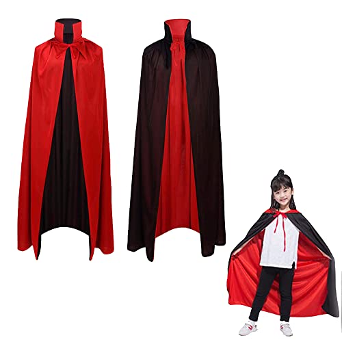 HUREDF Vampir Umhang,Vampir Cape,Kapuzenumhang Schwarz Rot Doppelseitig Mit Erwachsener Für Halloween Kostüm,Maskerade, Party, Cosplay-Kostüme Cover