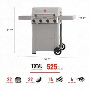 Monument Grills 4 Burner Propane Gas Grill with Advanced Broil Zone, Stainless Steel Outdoor Mesa 2 Barbecue Grill, Foldable Side Shelves, 500°F in 5 Mins, Fast Assembly, Mesa II 410FBZ — photo 3 of 6