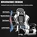 GTPLAYER Gaming Chair, Computer Chair with Footrest and Lumbar Support, Height Adjustable Game Chair with 360°-Swivel Seat and Headrest and for Office or Gaming (Snow White)