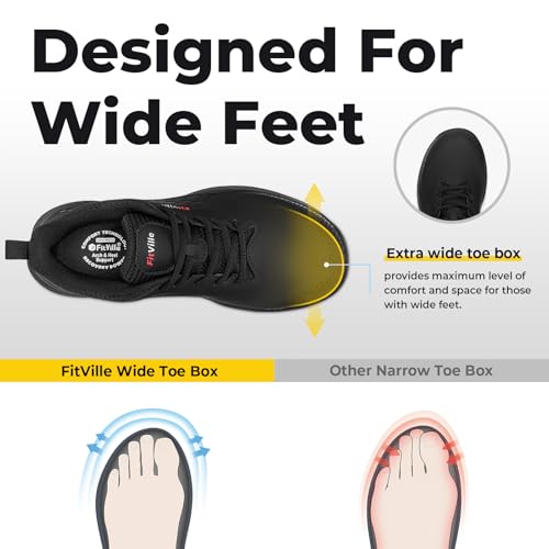 FitVille Wide Waterproof Spiked Golf Shoes