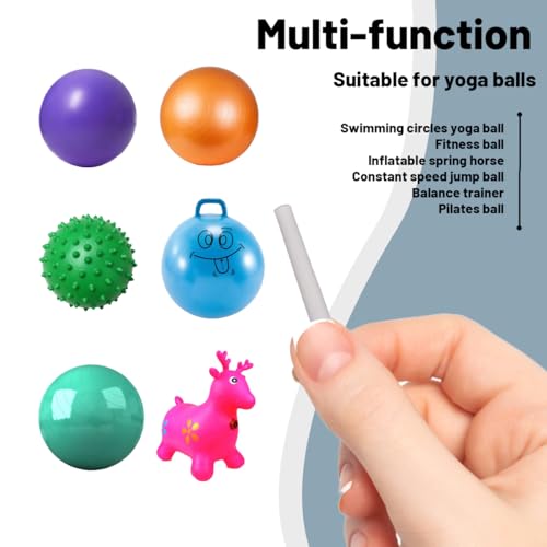 Image of 12 PCS Exercise Ball Plug Replacement Kit, White Yoga Ball Air Stopper Plugs with 5 cm and 3.7 cm Sizes, Fitness Equipment Maintenance Accessories for Inflatable Items