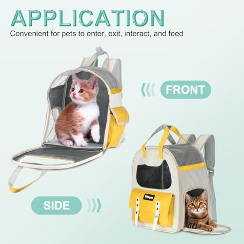 Sac à dos de randonnée pour animaux de compagnie respirant jaune - 6