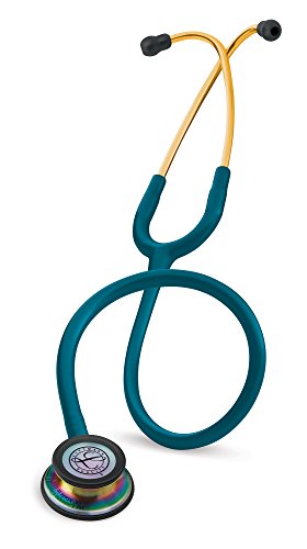 3M Littmann Classic III Monitoring Stethoscope, 5807, More Than 2X as Loud, Weighs Less, Stainless Steel Rainbow-Finish Chestpiece, 27