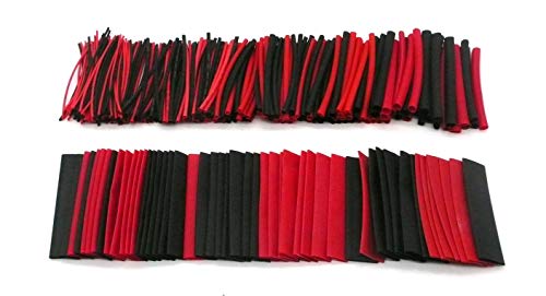 SummitLink 306 Pcs Red Black Assorted Heat Shrink Tube 8 Sizes Tubing Wrap Sleeve Set Combo