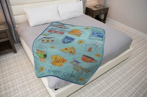 Image of Jay Franco Gilmore Girls Stars Hallow Throw Blanket - Measures 46 x 60 inches - Fade Resistant Bedding Super Soft Fleece Bedding (Official Gilmore Girls Product)