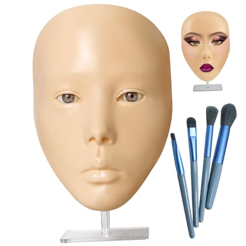Visage de pratique de maquillage débutant pour sourcils et liner - 6