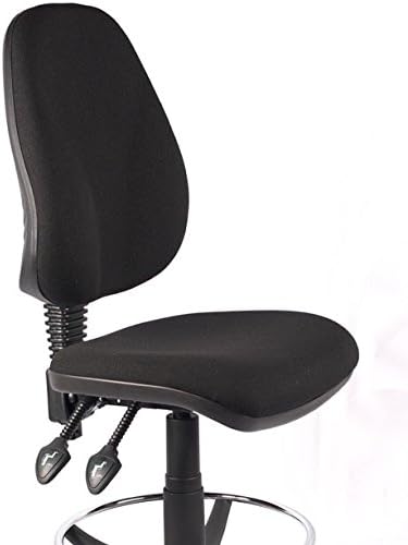 HIGH BACK BLACK DRAUGHTSMAN OFFICE HIGH COUNTER CHAIR (BLACK)