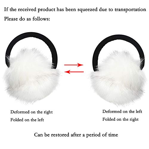 Zlyc Womens Girls Winter Fashion Adjustable Faux Fur Earmuffs Ear Warmers, White #TOP6