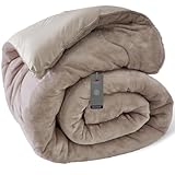 アイリスプラザ 掛け布団 シンサレート 充填量1.5kg 軽くてあったか 高保温・断熱性 洗濯機OK 高機能中綿素材シンサート使用 暖かさを逃さない掛布団 超極細マイクロファイバー繊維 フランネル生地 シングル グレージュ