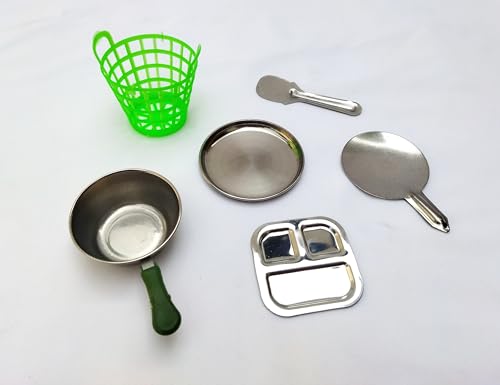 Image of 23 Pcs Kitchen Set Girls,Boys,Miniature Kitchen Set Real Cooking,Steel Set for Kids,Toys,Prentend Play Toys Comes in a Transparent Zipper Pouch.