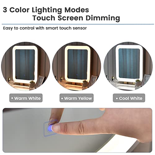 Artethys Vanity Table Set With Adjustable Brightness Mirror And Cushioned Stool, Dressing Table Vanity Makeup Table With Free Make-Up Organizer #TOP3