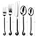 Gourmet Settings 20-Piece Flatware Treble Clef Collection Black Silverware Cutlery Kitchen Sets, Stainless Steel Utensils Knife/Fork/Spoons, Dishwasher Safe (34-350)