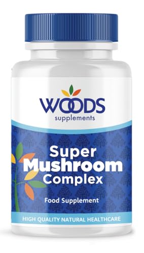 Complejo de hongos de Woods Supplements | Mezcla de extracto de hongo melena de león, extracto de hongo Maitake, hongo Reishi, hongo shiitake, hongo Cordyceps y hongo Chaga (60)