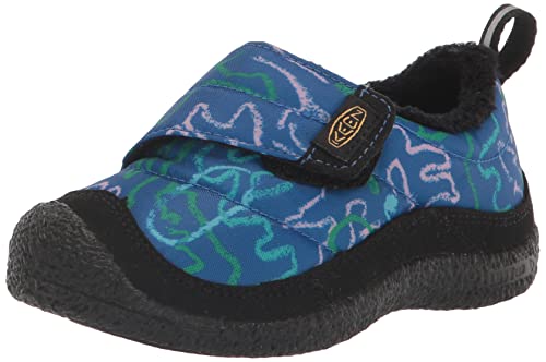 KEEN Howser Low Wrap Casual Slipper, Baleine Blue/Multi, 1 US Unisex Big Kid