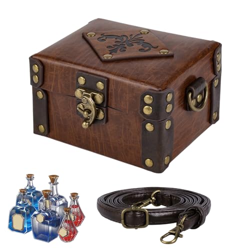 de Botella de poción, Accesorio de Disfraz Vintage de Piel sintética | de pociones de de 12 Botellas | para Eventos Escolares, escenarios, Fiestas, fotografía, colección de Hombres