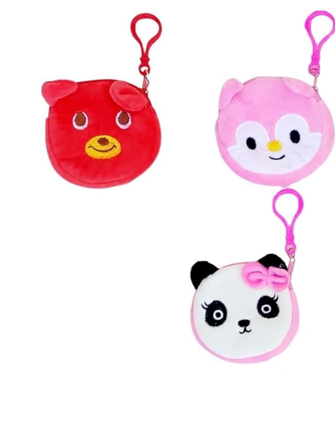 Zip Animal Theme Pouch(Yellow) Trendy Purse Soft Plush Coin Money Stationery Accessories Women Wallet Bag Pack (3)-picture-18