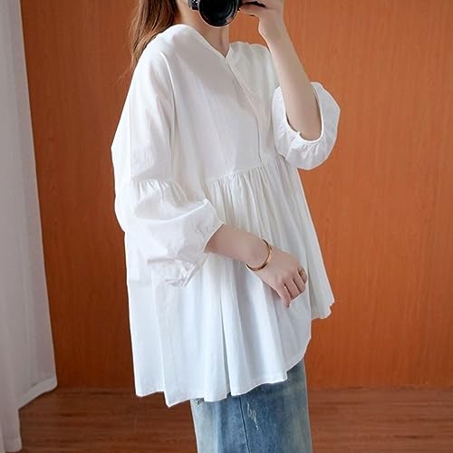 Chemises pour dames minces hauts amples col en v contre la chaleur - 4