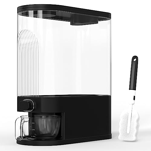 Retail Blade - 25lb Black Rice Dispenser, Measuring Cup & Sponge. Airtight Grain, Bean & Rice Container. NEW Clear Black Design. Easy To Use Grain Dispensing Storage Container For Kitchen Retail Blade - 25lb Black Rice Dispenser, Measuring Cup & Sponge. Airtight Grain, Bean & Rice Container. NEW Clear Black Design. Easy To Use Grain Dispensing Storage Container For Kitchen