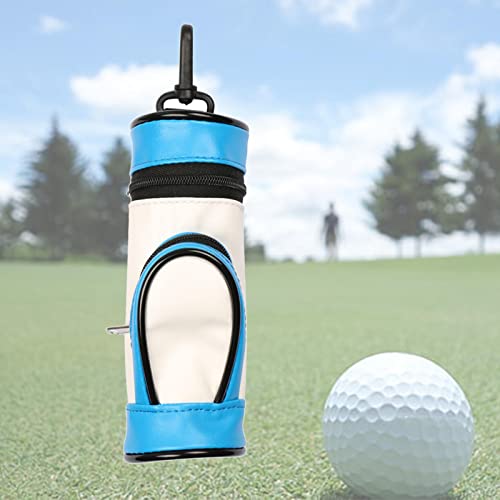 Tachiuwa Portable Golf Ball Weight Hook Holds 3 Golf Balls Waterproof Golf Accessories Waist Pouch, Blue White #TOP4