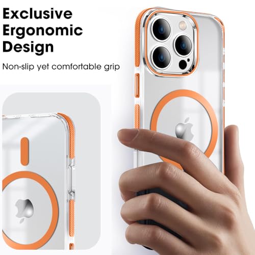 Image of MINTZZ ️ for iPhone 16 Pro Case, Compatible with MagSafe, Military-Grade Protection, Yellowing Resistant, Scratch-Resistant TPU Back, Magnetic Phone Case for iPhone 16 Pro Orange