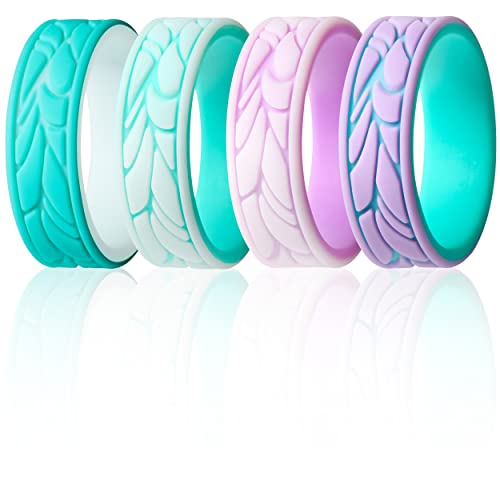 Bagues en silicone à motifs gravés pour femme ThunderFit