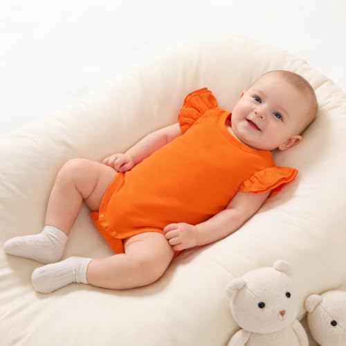 Image of LYSMuch Toddler Baby Girls T Shirt Ruffle Sleeveless Kids Cotton Tshirt Solid Color Blouse