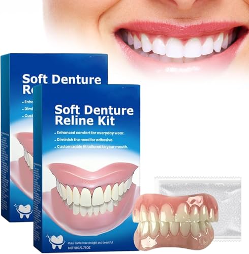 Higiene Bucal Y Dental, Sports Kit de Rebase de Silicona para Prótesis Dentales Biancat Perfect Fit, Kit de Rebase de Prótesis Dentales Blandas para Hombres Y Mujeres (Juego de 2)