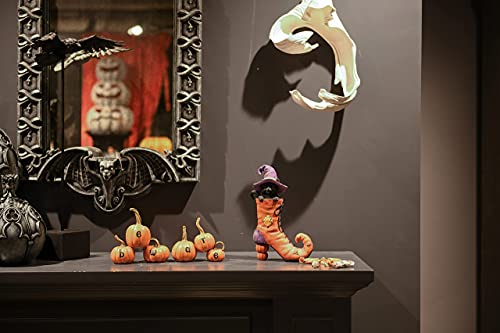 Halloween-Witches-Boot-Decor-Figurines-Black-Cat-in-Witch-Boot-Halloween-Dia-de-Los-Muertos-Decorations-Collectible-Figurines-7-L-x-28-W-x-10-H-Newman-House-Studio