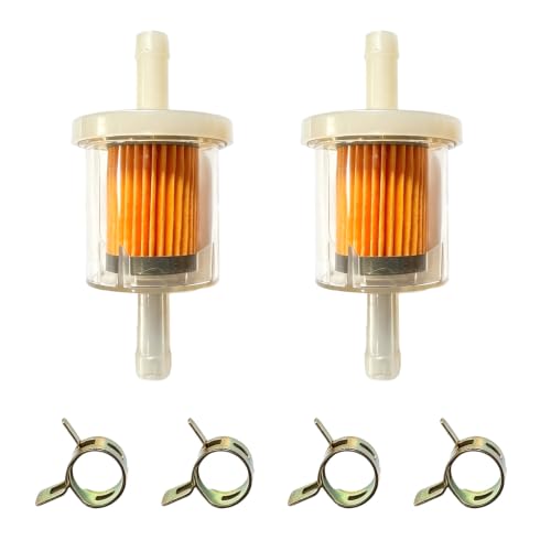 Image of 2 Pack Universal Inline Fuel Filters, 1/4 Inch Transparent Petrol Gasoline Filters for 6mm-8mm Fuel Line, Replacement Motorcycle Scooter ATV Small Engine Fuel Filter