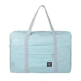 GZMM Foldable Travel Duffel Bag Luggage Sports Gym Water Resistant Oxford (Light blue)