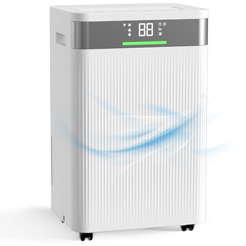 HAUSHOF Luftentfeuchter Elektrisch 20L/Tag, 41dB Leiser Entfeuchter Elektrisch mit Negativ-Ionen für 30m² Raum mit 4,5 L Tank und LED Anzeige, 3...