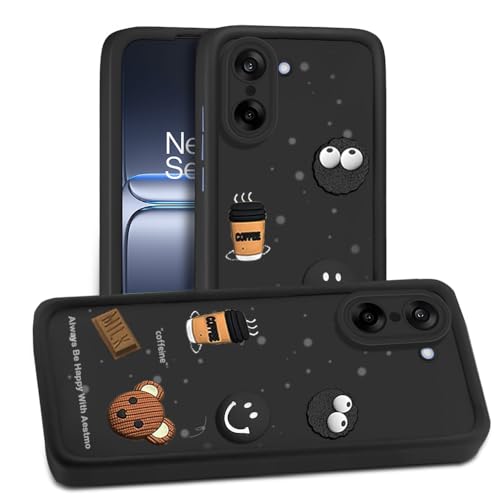 Image of AESTMO Back Case Cover for OnePlus Nord CE 5 5G Cover | Cute Fun Cartoon 3D Ball | Coffee Silicone Case | Full Body Protection | Camera Protection Back Cover for OnePlus Nord CE 5 5G (Black)