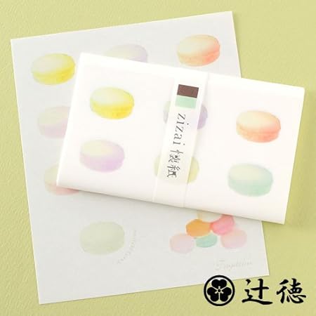 Amazon Co Jp 辻徳 イラスト入り懐紙 白 マカロン枚入り ホーム キッチン