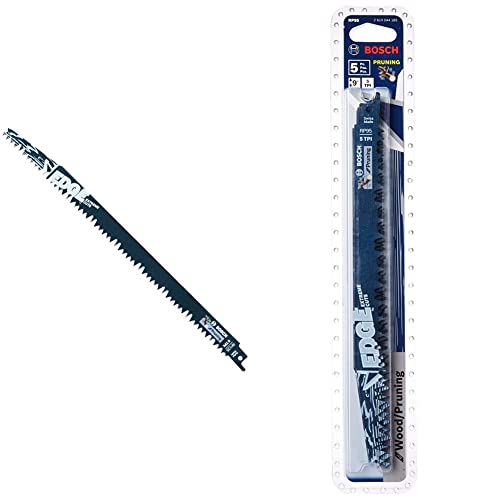 BOSCH 5-Piece 12-Inch 5 TPI Wood Cutting Reciprocating Saw Blades RP125, Blue + BOSCH RP95 5 pc. 9 in. 5 TPI Edge Reciprocating Saw Blades for Pruning - image 1