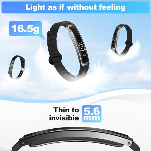 Image of Smart Bracelet Health Activity Fitness Tracker for Women & Men | 24 /7 Heart Rate & Stress Monitor, Sleep Tracking, Slim 16g Lightweight Bracelet, 7-10 Day Battery, Free App, No Subscription