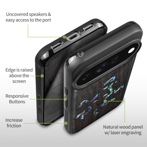 Coque Pixel 11 Pro étui magnétique bois protection Magsafe Méduse