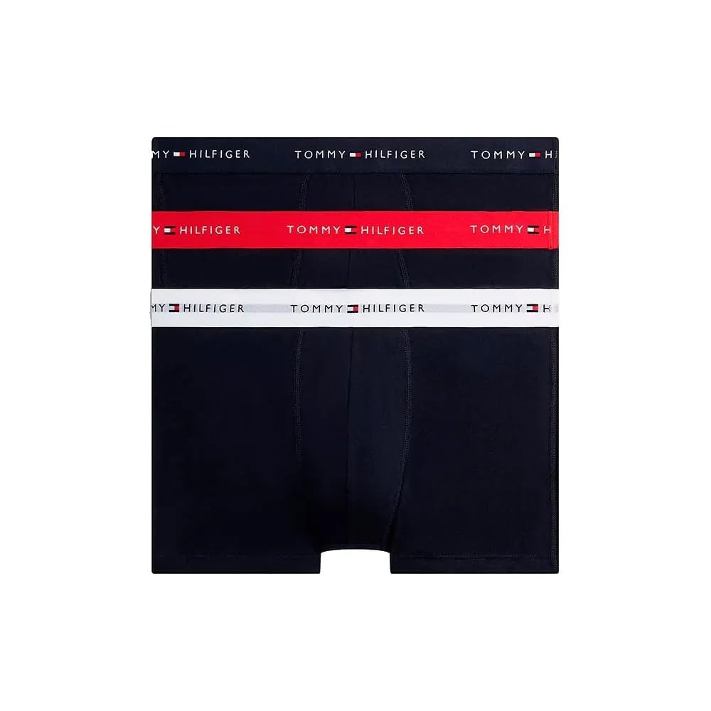 Tommy Hilfiger Men's 3P Trunk Wb UM0UM03890 Trunk, Multi (Primary Red/White/Desert Sky), S